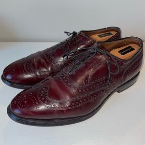 Allen Edmonds Mcallister Leather Oxford Brogue Wingtip Oxblood 9.5E Wide